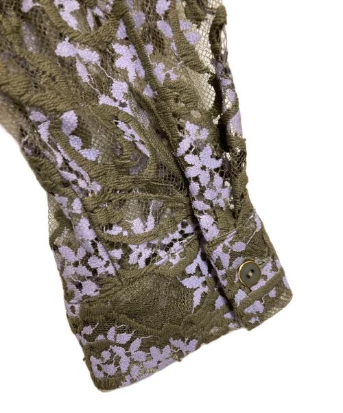 GRACE CONTINENTAL（（グレースコンチネンタル）GRACE CONTINENTAL (（グレースコンチネンタル) ボウタイ付レースブラウス カーキ サイズ:36の古着・服飾アイテム