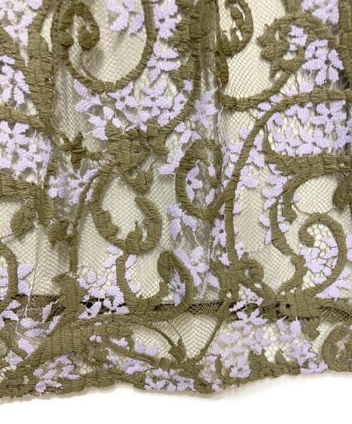 GRACE CONTINENTAL（（グレースコンチネンタル）GRACE CONTINENTAL (（グレースコンチネンタル) ボウタイ付レースブラウス カーキ サイズ:36の古着・服飾アイテム