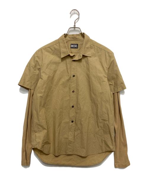 DIESEL（ディーゼル）DIESEL (ディーゼル) S-MARLEY-A フェイクレイヤードシャツ ベージュ サイズ:Ⅿの古着・服飾アイテム