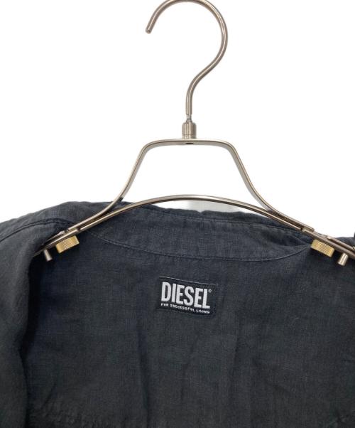 DIESEL（ディーゼル）DIESEL (ディーゼル) s-plan-x リネンシャツ ブラック サイズ:SIZE 50の古着・服飾アイテム
