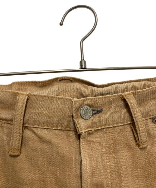 RRL（ダブルアールエル）RRL (ダブルアールエル) DISTRESSED BROWN JEANS ブラウン サイズ:35×32の古着・服飾アイテム
