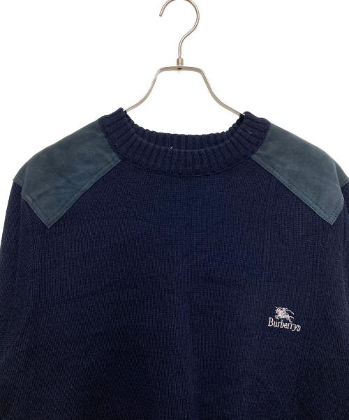 Burberry's（バーバリーズ）Burberry's (バーバリーズ) エルボパッチニット ネイビー サイズ:SIZE 42インチの古着・服飾アイテム