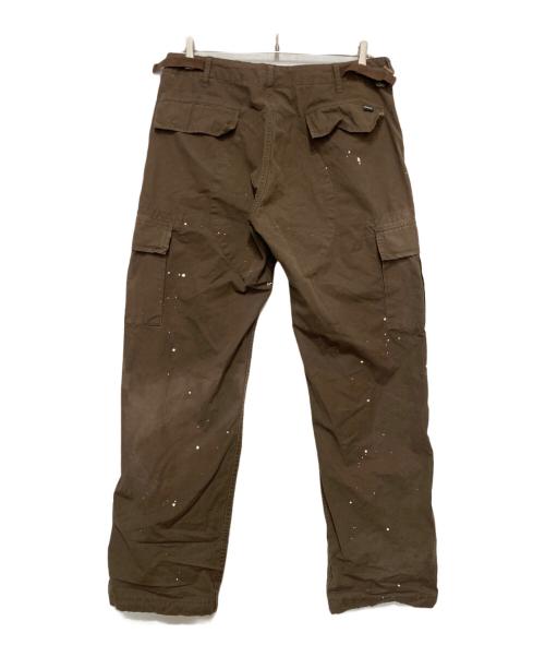 stussy（ステューシー）stussy (ステューシー) ペイントカーゴポケットパンツ ブラウン サイズ:32の古着・服飾アイテム
