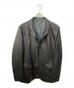 LANVIN COLLECTIONランバンコレクション）の古着「ジップデザインレザーテーラードジャケット」｜ブラック