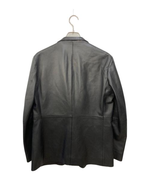 LANVIN COLLECTION（ランバンコレクション）LANVIN COLLECTION (ランバンコレクション) ジップデザインレザーテーラードジャケット ブラック サイズ:50の古着・服飾アイテム