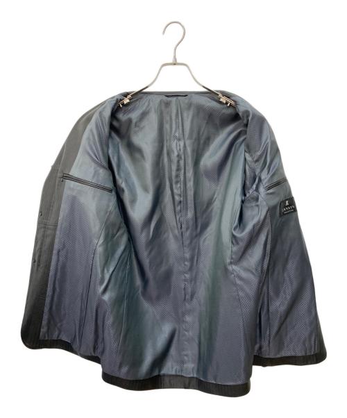 LANVIN COLLECTION（ランバンコレクション）LANVIN COLLECTION (ランバンコレクション) ジップデザインレザーテーラードジャケット ブラック サイズ:50の古着・服飾アイテム