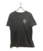 stussyステューシー）の古着「Column Pigment dyed Tシャツ」｜グレー
