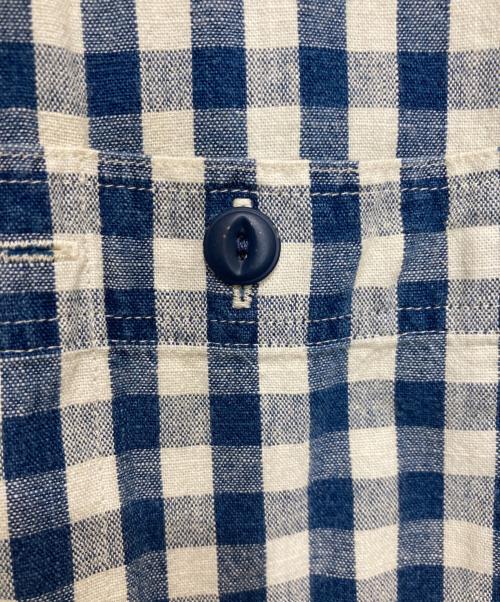 RRL（ダブルアールエル）RRL (ダブルアールエル) ギンガムチェックシャツ ホワイト×ブルー サイズ:Lの古着・服飾アイテム