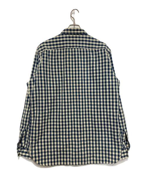 RRL（ダブルアールエル）RRL (ダブルアールエル) ギンガムチェックシャツ ホワイト×ブルー サイズ:Lの古着・服飾アイテム