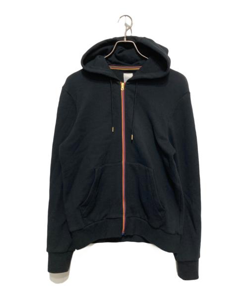 PAUL SMITH（ポールスミス）Paul Smith (ポールスミス) ARTIST STRIPE スウェットパーカー ブラック サイズ:MEDIUMの古着・服飾アイテム