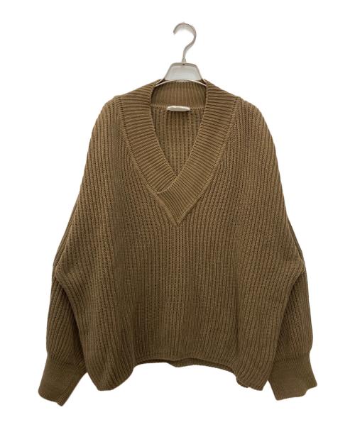 TWINS FLORENCE（ツインズフローレンス）TWINS FLORENCE (ツインズフローレンス) VNECK KNIT(DORIA YARN) ブラウン サイズ:Ｓの古着・服飾アイテム