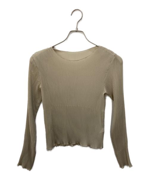 mizuiro-ind（ミズイロインド）mizuiro-ind (ミズイロインド) pleats crew neck P/O ベージュ サイズ:表記無の古着・服飾アイテム
