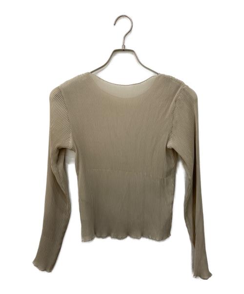 mizuiro-ind（ミズイロインド）mizuiro-ind (ミズイロインド) pleats crew neck P/O ベージュ サイズ:表記無の古着・服飾アイテム