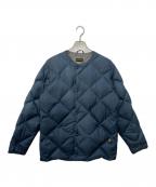 comfyコンフィー）の古着「ノーカラーキルティングジャケット」｜ネイビー