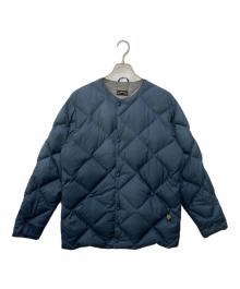 comfy（コンフィー）の古着「ノーカラーキルティングジャケット」｜ネイビー
