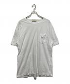 maison kitsuneメゾンキツネ）の古着「ワンポイント胸ポケットTシャツ」｜ホワイト