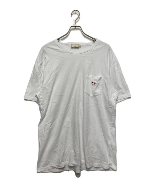 maison kitsune（メゾンキツネ）MAISON KITSUNE (メゾンキツネ) ワンポイント胸ポケットTシャツ ホワイト サイズ:XXLの古着・服飾アイテム