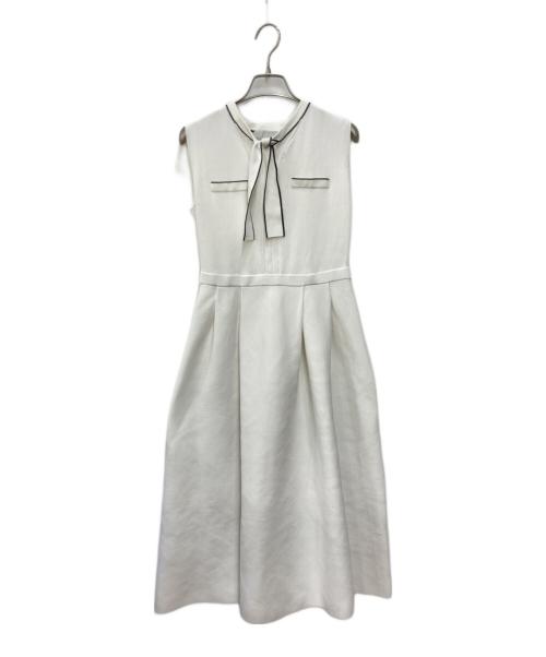 CELFORD（セルフォード）CELFORD (セルフォード) ボウタイノースリーブニットワンピース ホワイト サイズ:36の古着・服飾アイテム