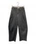 Something（サムシング）の古着「別注 TUCK CURVE WIDE DENIM PANTS」｜グレー