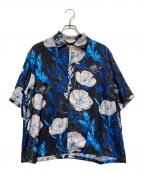jiedaジエダ）の古着「FLOWER PATTERN S/S SHIRT」｜ブラック