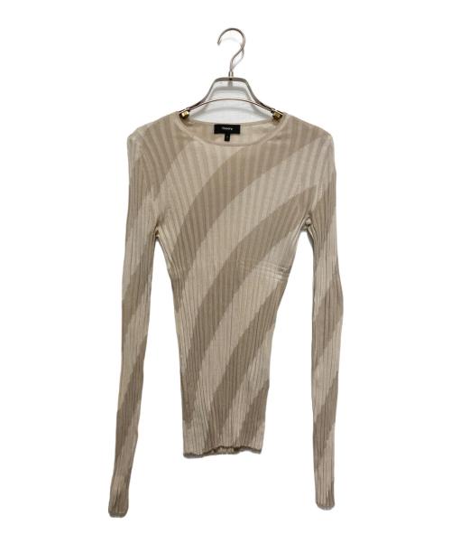 theory（セオリー）theory (セオリー) Silken Royale/Rib Intsia PO シルクニット ベージュ サイズ:Sの古着・服飾アイテム