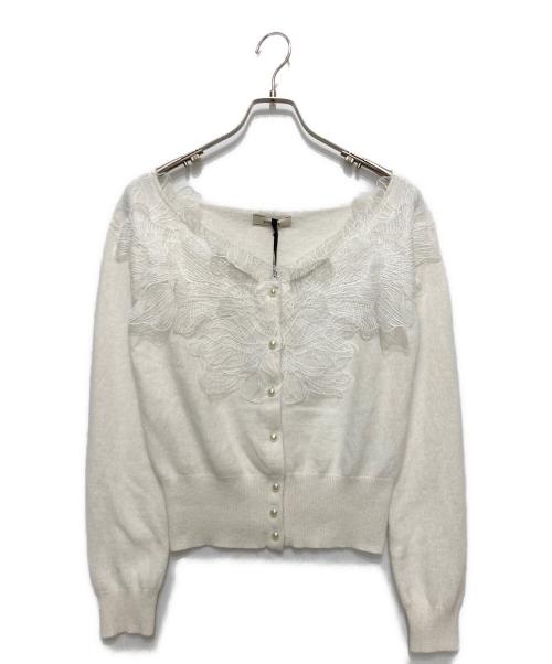 polaura（ポロ―ラ）polaura (ポロ―ラ) レースフリルカーディガン アイボリー サイズ:F 未使用品の古着・服飾アイテム
