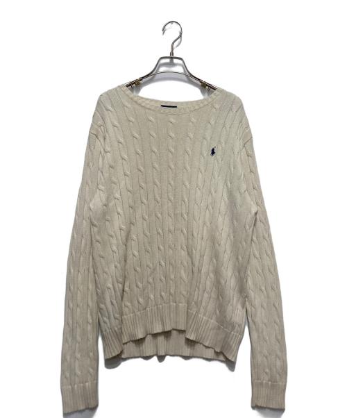 POLO RALPH LAUREN（ポロ・ラルフローレン）POLO RALPH LAUREN (ポロ・ラルフローレン) ケーブルニット ベージュ サイズ:XLの古着・服飾アイテム