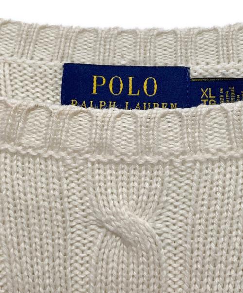POLO RALPH LAUREN（ポロ・ラルフローレン）POLO RALPH LAUREN (ポロ・ラルフローレン) ケーブルニット ベージュ サイズ:XLの古着・服飾アイテム