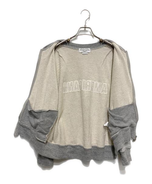 Americana（アメリカーナ）Americana (アメリカーナ) MA-1型バックワッペンジップアップスウェット グレー サイズ:不明の古着・服飾アイテム