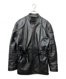 BELSTAFF（ベルスタッフ）の古着「レザーコート」｜ブラック