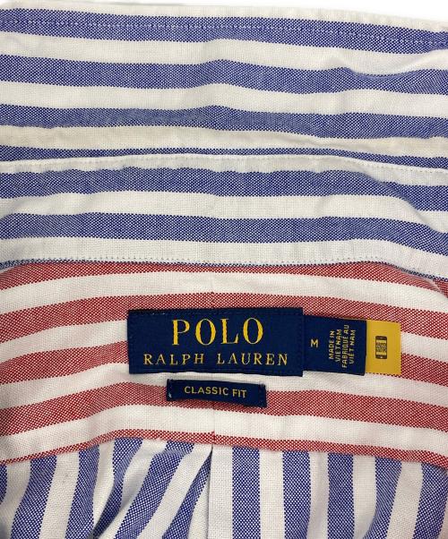 POLO RALPH LAUREN（ポロ・ラルフローレン）POLO RALPH LAUREN (ポロ・ラルフローレン) CLASSIC FIT STRIPED OXFORD FUN SHIRT ピンク×ブルー サイズ:Mの古着・服飾アイテム