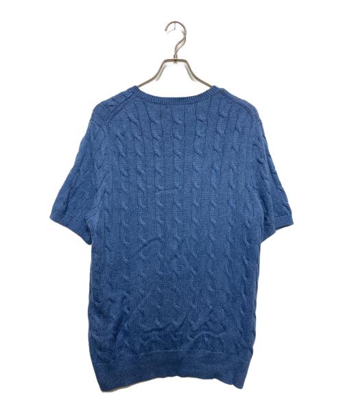 POLO RALPH LAUREN（ポロ・ラルフローレン）POLO RALPH LAUREN (ポロ・ラルフローレン) 半袖ケーブルニット ブルー サイズ:Lの古着・服飾アイテム