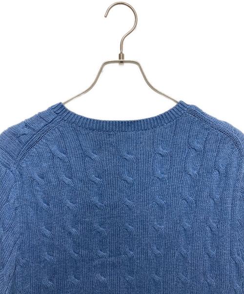 POLO RALPH LAUREN（ポロ・ラルフローレン）POLO RALPH LAUREN (ポロ・ラルフローレン) 半袖ケーブルニット ブルー サイズ:Lの古着・服飾アイテム