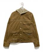 DIESELディーゼル）の古着「ダメージ加工ワークジャケット」｜ブラウン