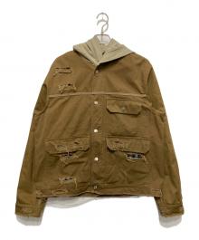 DIESEL（ディーゼル）の古着「ダメージ加工ワークジャケット」｜ブラウン