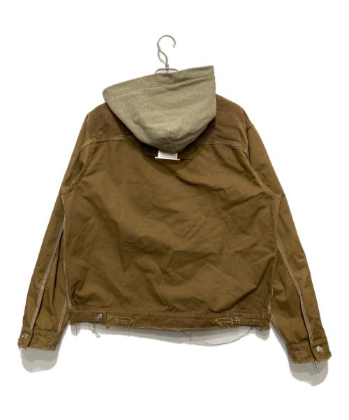 DIESEL（ディーゼル）DIESEL (ディーゼル) ダメージ加工ワークジャケット ブラウン サイズ:XLの古着・服飾アイテム