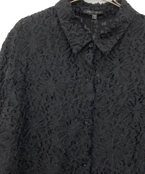 INDIVI（インディヴィ）INDIVI (インディヴィ) ジャカードレースブラウス ブラック サイズ:13 未使用品の古着・服飾アイテム