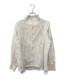 foufou（フーフー）の古着「front tuck lace blouse」｜ホワイト