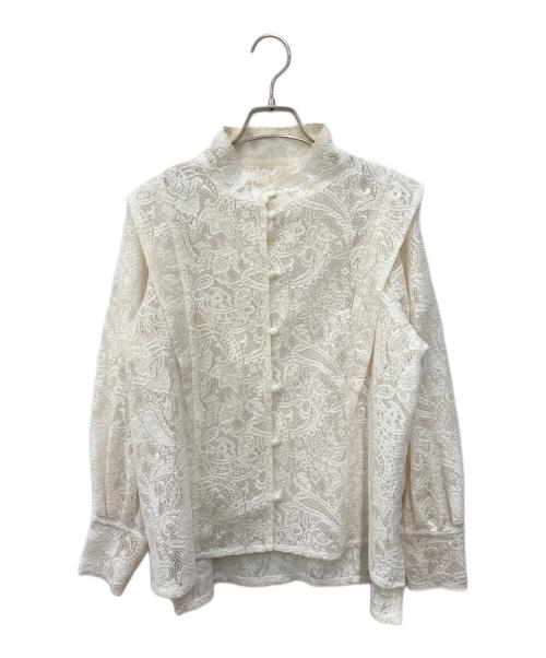 foufou（フーフー）foufou (フーフー ザドレス) front tuck lace blouse ホワイト サイズ:不明の古着・服飾アイテム