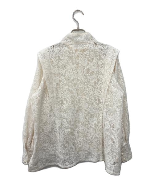 foufou（フーフー）foufou (フーフー ザドレス) front tuck lace blouse ホワイト サイズ:不明の古着・服飾アイテム
