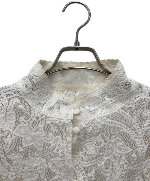 foufou（フーフー）foufou (フーフー ザドレス) front tuck lace blouse ホワイト サイズ:不明の古着・服飾アイテム