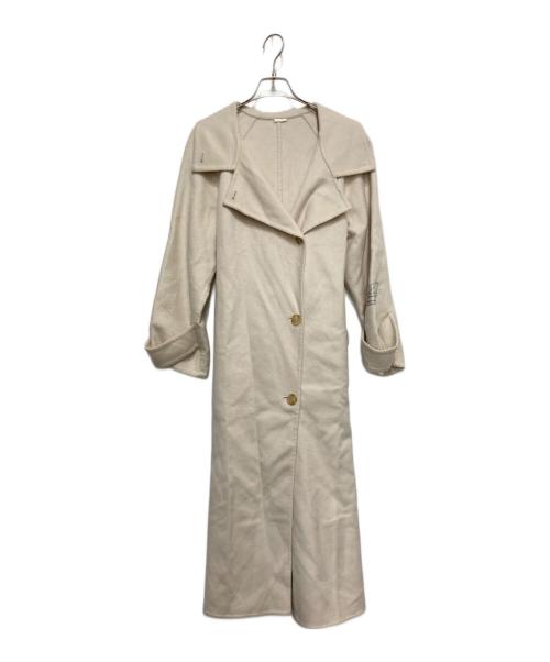 Snidel（スナイデル）Snidel (スナイデル) ウロコカシミヤロングコート ホワイトの古着・服飾アイテム
