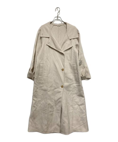 Snidel（スナイデル）Snidel (スナイデル) ウロコカシミヤロングコート ホワイトの古着・服飾アイテム