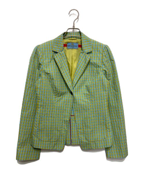 ETRO（エトロ）ETRO (エトロ) 1Bストライプシアサッカージャケット グリーン サイズ:40の古着・服飾アイテム