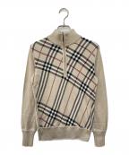 BURBERRY LONDONバーバリーロンドン）の古着「ノヴァチェックハーフジップニット」｜ベージュ