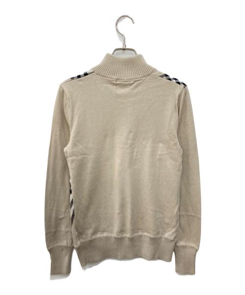 BURBERRY LONDON（バーバリーロンドン）BURBERRY LONDON (バーバリーロンドン) ノヴァチェックハーフジップニット ベージュ サイズ:1の古着・服飾アイテム