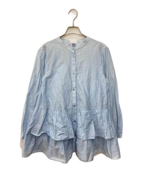 Sono（ソーノ）Sono (ソーノ) 2WAY リンクルローン フレアブラウス スカイブルー サイズ:1の古着・服飾アイテム