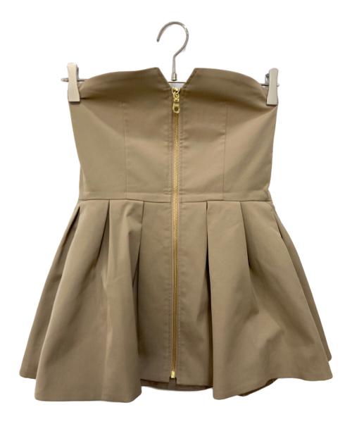 sheller（シェリエ）sheller (シェリエ) フロントZIPビスチェ ベージュ サイズ:F 未使用品の古着・服飾アイテム