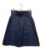 BLUE LABEL CRESTBRIDGEブルーレーベルクレストブリッジ）の古着「ドッキングスカート」｜ブラック×ネイビー