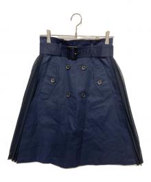 BLUE LABEL CRESTBRIDGE（ブルーレーベルクレストブリッジ）の古着「ドッキングスカート」｜ブラック×ネイビー